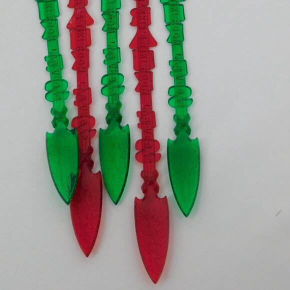 Frankies Tiki Room Lot of 5 Stir Swizzle Drink Sticks Red Green Las Vegas Bar - Picture 6 of 8